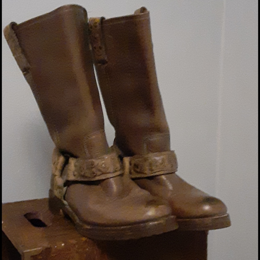 Frye pull on moto boots